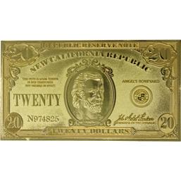 New Vegas Replica New California Republik 20 Dollar Bill (gold plated)