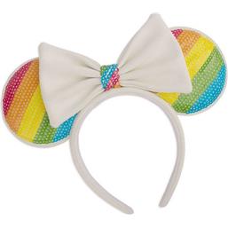 Sequin Rainbow Minnie Ears Hårbånd by Loungefly