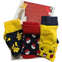 Pikachu assorted pack 3 socks adult