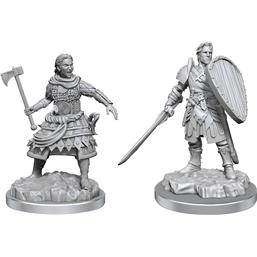 Human Fighters Unpainted Miniatures 2-Pack
