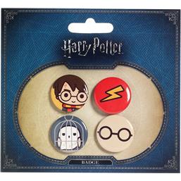 Harry Potter & Hedwig Cutie Badgets 4-Pak
