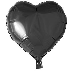 Sort Hjerte Folie ballon 46 cm