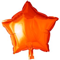 Orange Stjerne Folie Ballon 46 cm