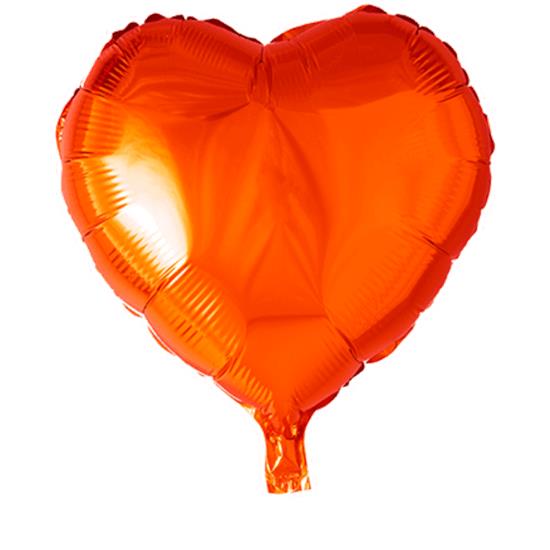 Diverse: Orange Hjerte Folie ballon 46 cm