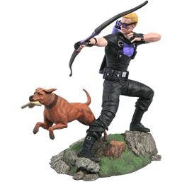 Marvel: Hawkeye with Pizza Dog Statue 23 cm