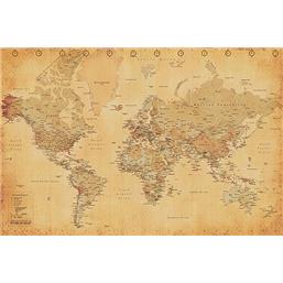 World Map - Vintage Style plakat