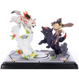 Chibiterasu vs. Dark Chibiterasu & Possessed Kuni Statue 33 cm