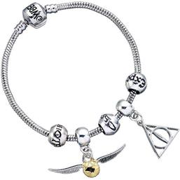 Harry Potter: Deathly Hallows/Snitch/3 Spell Beads Bracelet Charm Set (sølv belagt)