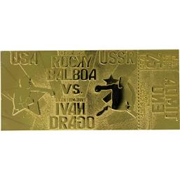 East vs. West Fight Ticket (gold plated) Rocky IV Replica