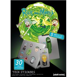 Rick and Morty: Rick and Morty Tech Stickers 30 Klistermærker
