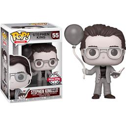 Stephen King with Red Balloon Black and White Exclusive POP! Icons Vinyl Figur (#55)