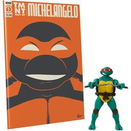Michelangelo Exclusive BST AXN x IDW Action Figure & Comic Book 13 cm