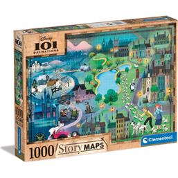 DisneyDisney Story Maps 101 Dalmations Puslespil 1000 Brikker
