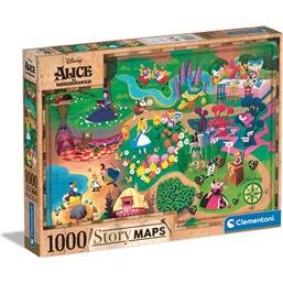 DisneyDisney Story Maps Alice in Wonderland Puslespil 1000 Brikker