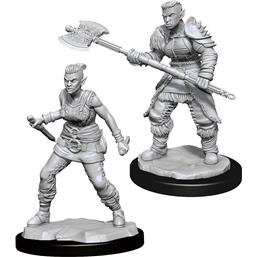 Dungeons & DragonsOrc Barbarian Female Unpainted Miniature Figures 2-pack