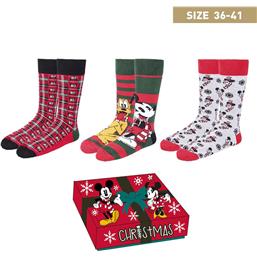 DisneyMickey Christmas Collection 3-Pack Strømper 36-41