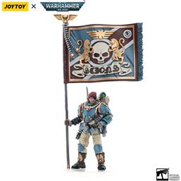 WarhammerAstra Militarum Tempestus Scions Command Squad 55th Kappic Eagles Banner Bearer Action Figure 1/18 1