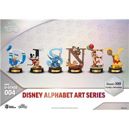 DisneyAlphabet Art Mini Diorama Stage Statues 6-pack 100 Years of Wonder-Disney 10 cm