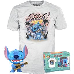 Stitch w/Ukelele (Flocked) POP! Disney Vinyl Figur POP! & Tee Box
