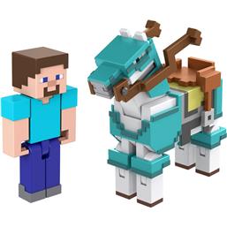 MinecraftSteve & Armored Horse  Action Figure 2-Pack 8 cm