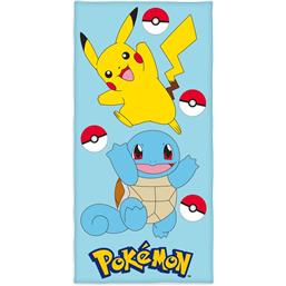 Pikachu & Squirtle Velour Håndklæde 75 x 150 cm