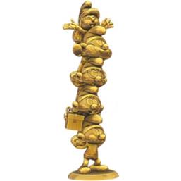 SmølferneSmurfs Column Gold Statue Limited Edition 50 cm