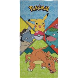 4 Pokemons Håndklæde 70 x 140 cm
