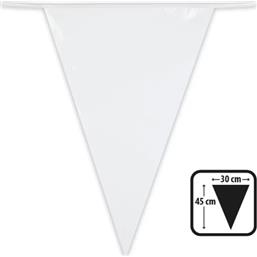 Diverse: Flagbanner - Hvid - Stor - 10 meter