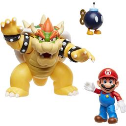 Super Mario Bros.World of Nintendo Action Figure 3-Pack Mario vs. Bowser Lava Battle 6-15 cm