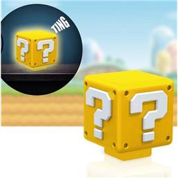 Super Mario Bros.Question Block Nat Lampe med Lyd  8 cm