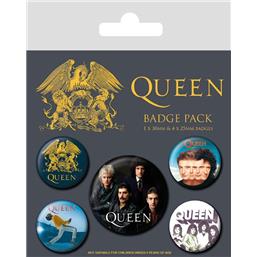 Queen: Queen Pin Badges 5-Pack Classic