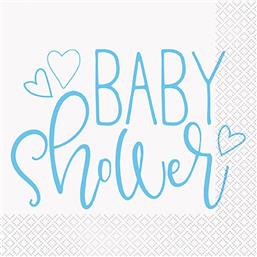 DiverseBlå Baby shower Servietter 16 styk