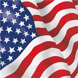 Diverse: Amerikansk flag Servietter 16 styk