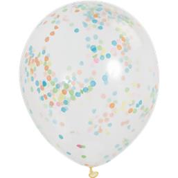 DiverseLatex ballon med Multifarve Konfetti 30 cm 6 styk