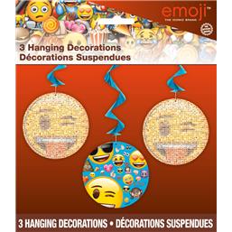 Emoji Hvirvel dekorationer 50 cm 3 styk
