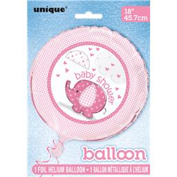 Lyserød elefant Baby shower Folie ballon 45 cm