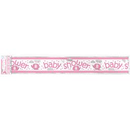 BannereLyserød elefant Baby shower Banner 365 cm