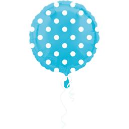 Blå prikker Folie ballon 43 cm