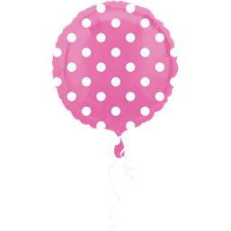 Pink prikker Folie ballon 43 cm