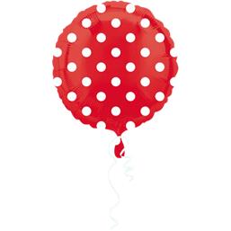 Røde prikker Folie ballon 43 cm