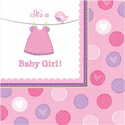 ServietterIt's a baby Girl Servietter 33 x 33 cm 16 styk