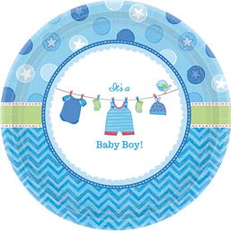 TallerknerIt's a baby Boy Paptallerkener 26,7 cm 8 styk