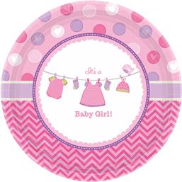 TallerknerIt's a baby Girl Paptallerkener 26,7 cm 8 styk