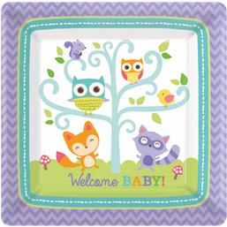 TallerknerWelcome baby Paptallerkener 26 cm 8 styk