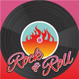 Rock'n Roll Servietter 25 x 25 cm 16 styk