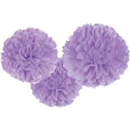 FestartiklerLilla pom pom dekorationer 40 cm 3 styk