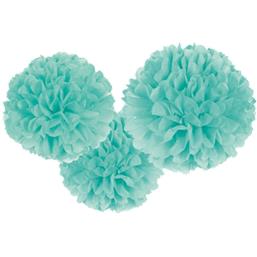 FestartiklerTurkis pom pom dekorationer 40 cm 3 styk