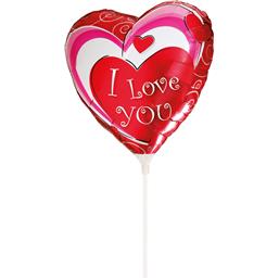 ValentinI LOVE YOU Hjerteformet Folie ballon 25 cm