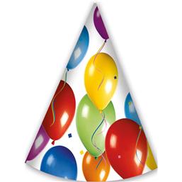 Ballon TemaBallon Tema Partyhatte 6 styk