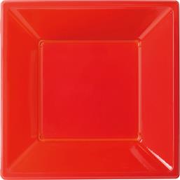 Røde Dybe tallerkener 18 x 18 cm 6 styk